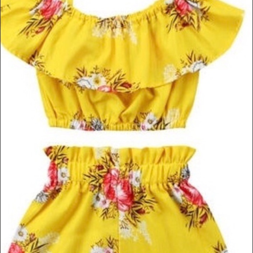 summer Toddler Kids Girls Royal Floral outfit new - Picture 2 of 8